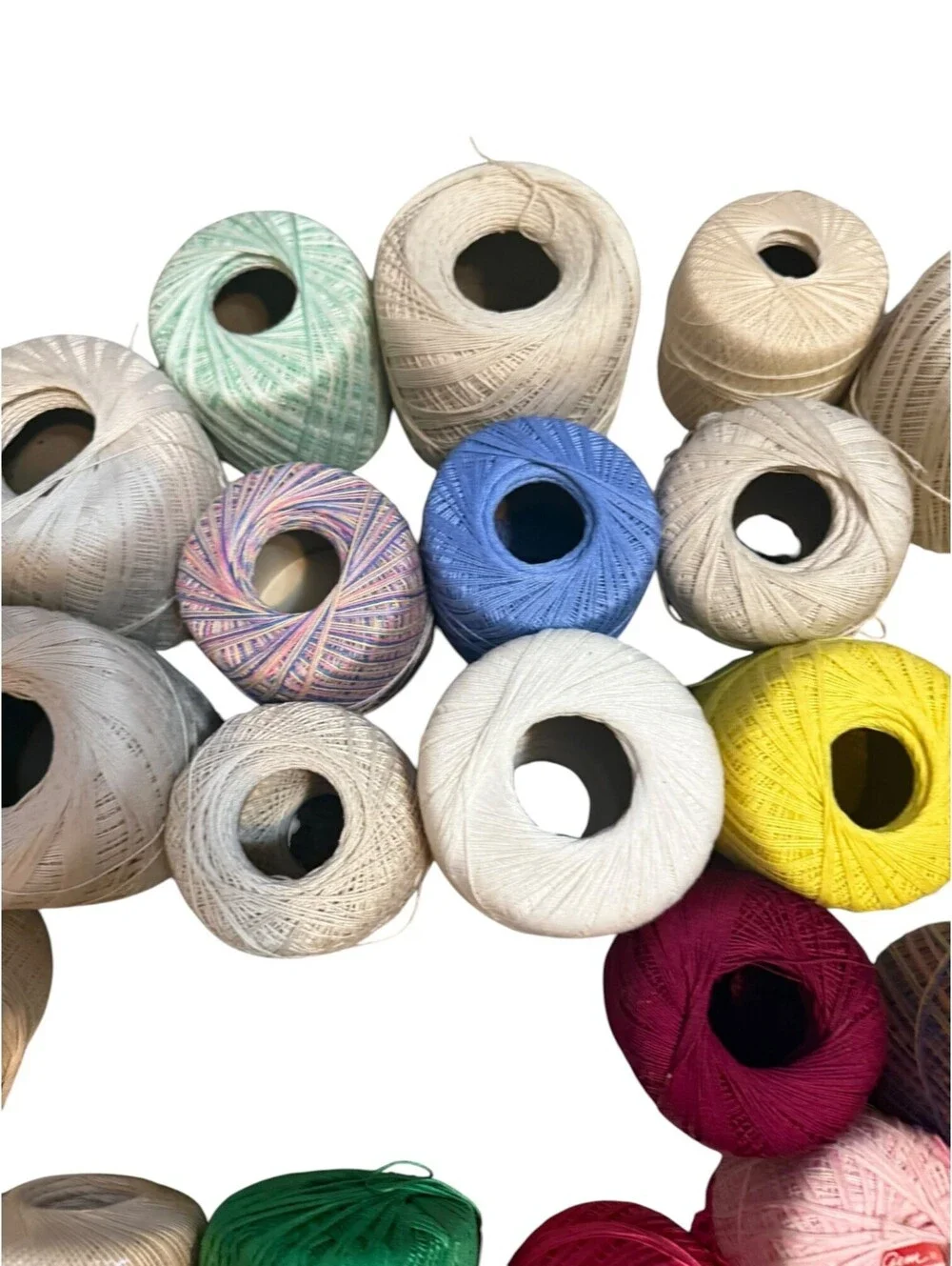J&P Coats Knit-Cro-Sheen Cotton Crochet Thread Assorted Colors Lot